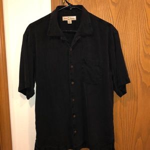 Black Tommy Bahama Button Up Polo Shirt